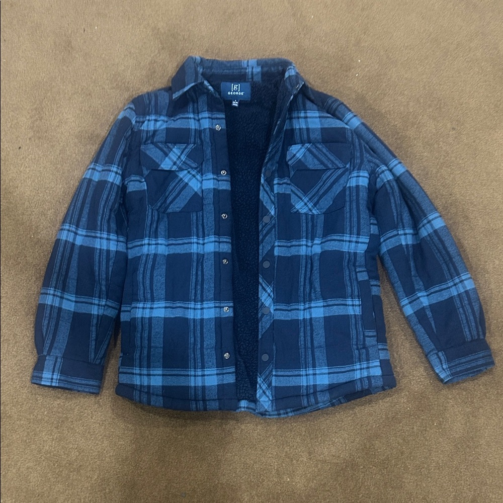 George Blue Plaid Shirt Jacket
